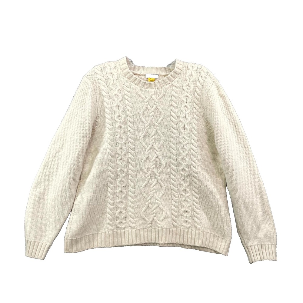 Cabela's Cable Knit Sweater Womens XL Wool Preppy Whimsy Gorpcore Minimalist